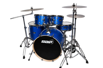 Sonic Drive Pro Series 5-Piece Drum Kit with Silent Cymbals - Metallic Blue — view 2