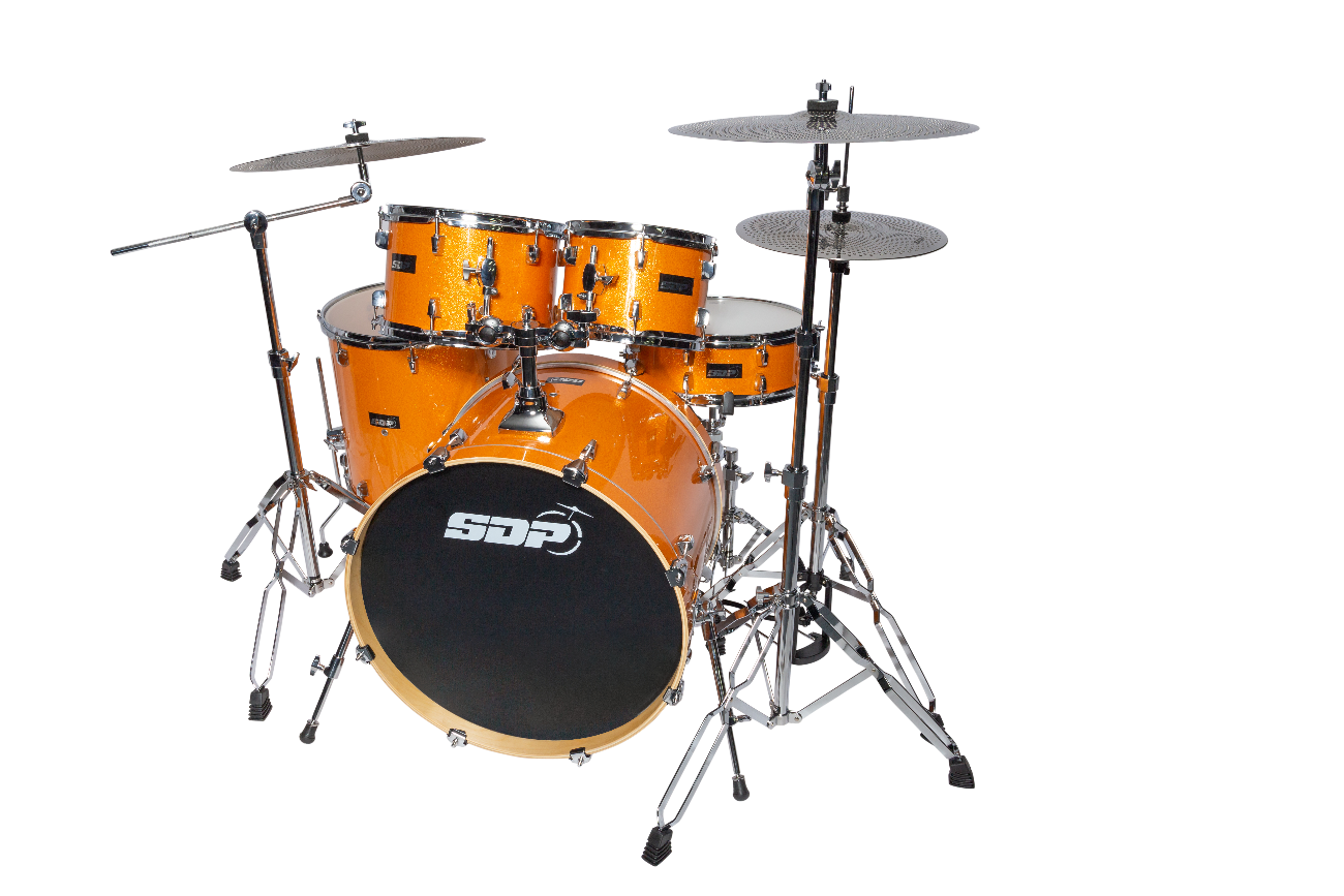 Sonic Drive 5-Piece Pro Series Drum Kit with Silent Cymbals - Metallic Orange — view 2
