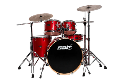 Sonic Drive Pro Series 5-Piece Drum Kit with Silent Cymbals - Metallic Red