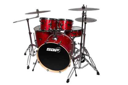 Sonic Drive Pro Series 5-Piece Drum Kit with Silent Cymbals - Metallic Red — view 2
