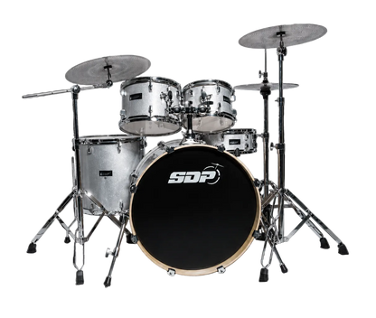 Sonic Drive 5-Piece Pro Series Drum Kit with Silent Cymbals - Metallic Silver — view 2