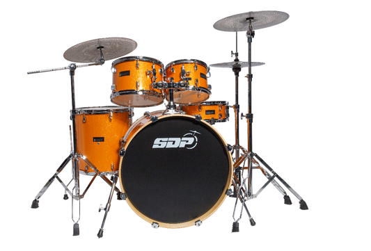 Sonic Drive 5-Piece Pro Series Drum Kit with Silent Cymbals - Metallic Orange
