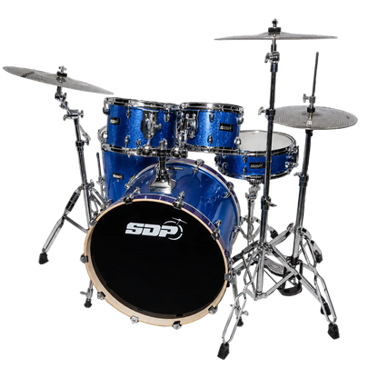 Sonic Drive 5-Piece Pro PLUS Series Drum Kit with Silent Cymbals - Blue Sparkle — view 2