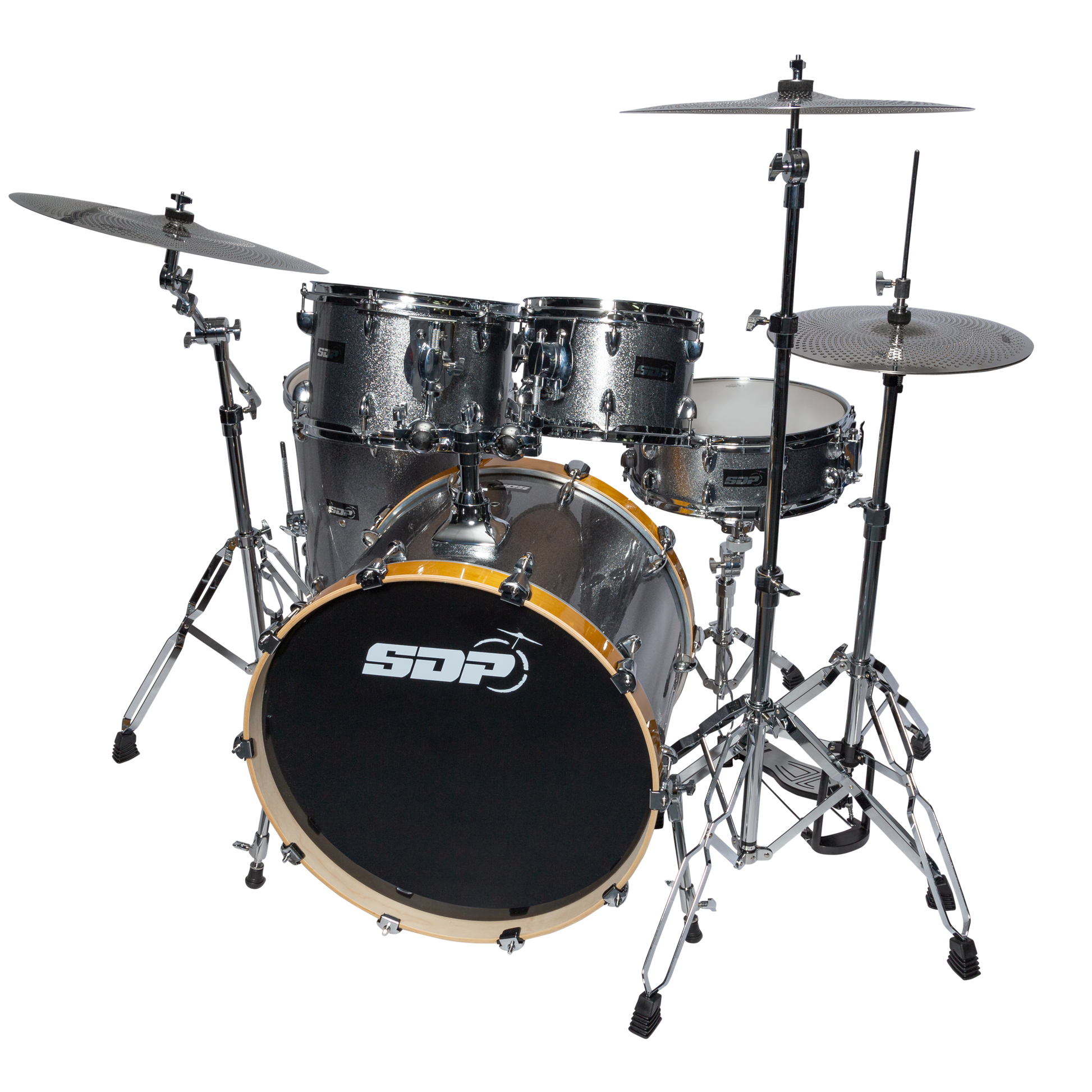 Sonic Drive Pro PLUS Series 5-Piece Drum Kit with Silent Cymbals - Iron Grey Sparkle — view 2