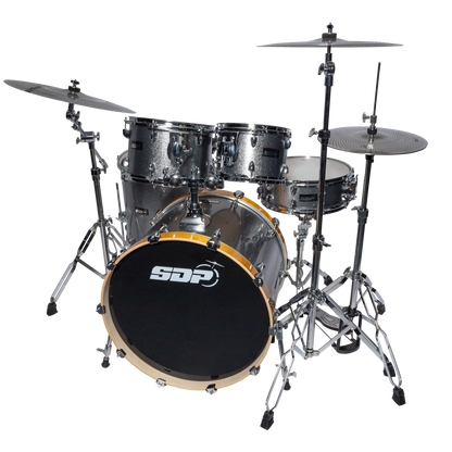 Sonic Drive Pro PLUS Series 5-Piece Drum Kit with Silent Cymbals - Iron Grey Sparkle — view 2