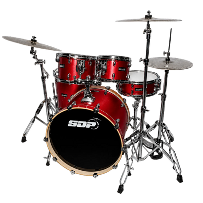Sonic Drive 5-Piece Pro PLUS Series Drum Kit with Silent Cymbals - Red Sparkle