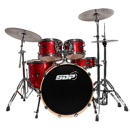 Sonic Drive 5-Piece Pro PLUS Series Drum Kit with Silent Cymbals - Red Sparkle — view 2