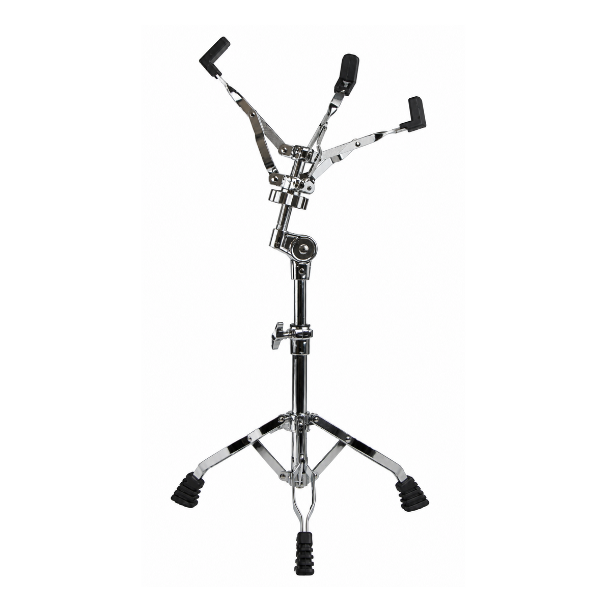 Sonic Drive SDP-SS-2E Standard Snare Drum Stand with Chrome finish, double braced legs, and adjustable tilt angle