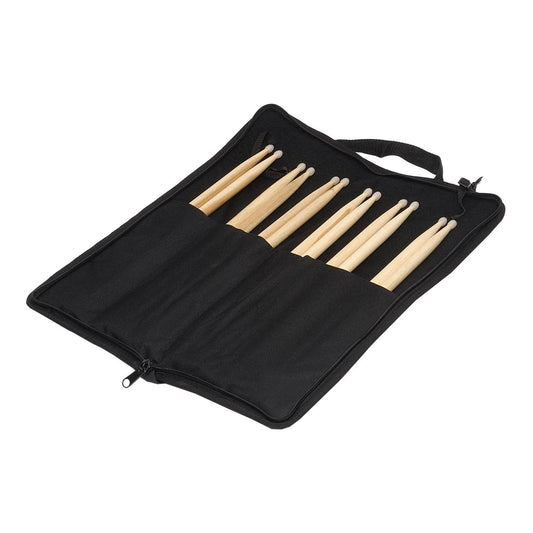 Sonic Drive SDP-STX-SET Drumstick Bag with 6 Pairs of 5A Wood Tip Drumsticks