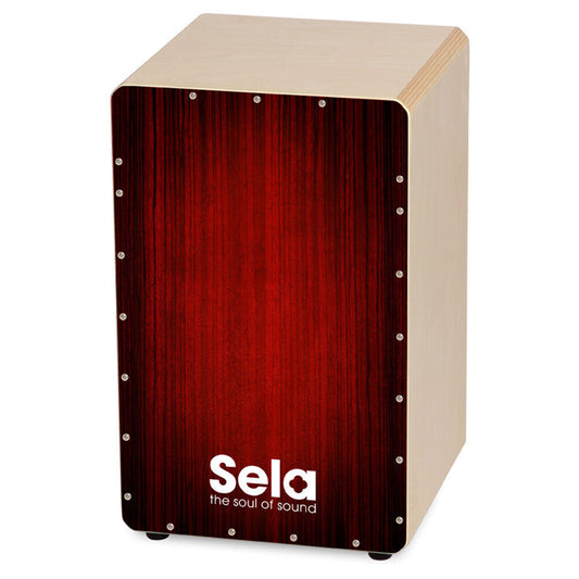 Sela Varios Professional Snare Cajon - Red Finish, Birch Body, Removable Snare System, Clap Corners, Adjustable Sound, Made in Germany