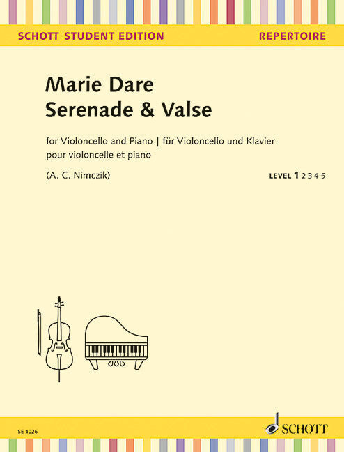 Serenade and Valse Cello/Piano Sheet Music - Dare Marie Schott SE1026