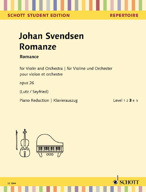 Svendsen Romance for Violin Op 26 Violin/Piano Sheet Music - Schott SE1044