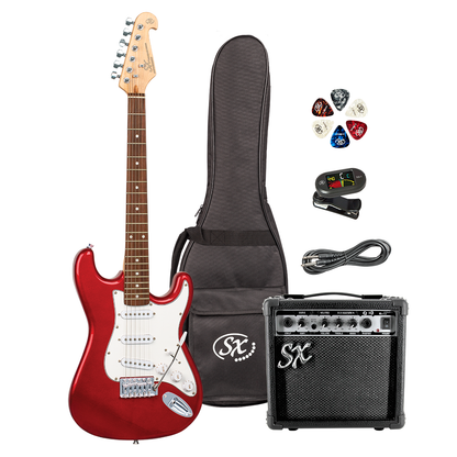 SX 3/4 Size Electric Guitar Kit Left-Handed Black with 10 Watt Amp, Accessories, and Online Lessons — view 3