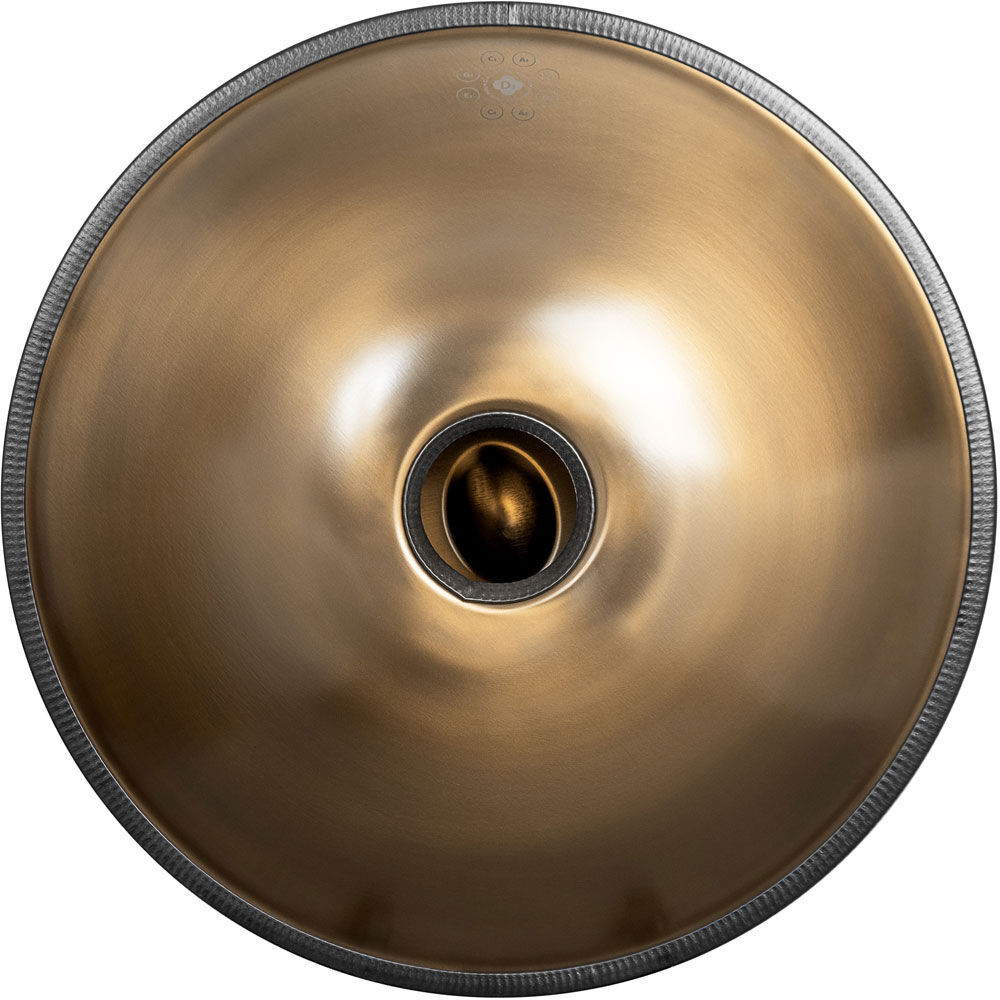 Sela Harmony Handmade Stainless Steel Handpan with Bag - D Kurd 9, Tuning: D Kurd, 440 Hz, 8 Tones, Gold, 57 cm Diameter, Weight: 5.2 kg — view 3