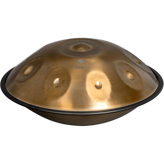 Sela Harmony Handmade Stainless Steel Handpan with Bag - D Amara 9, 57 cm, 440 Hz, Gold Finish, Beginner-Friendly