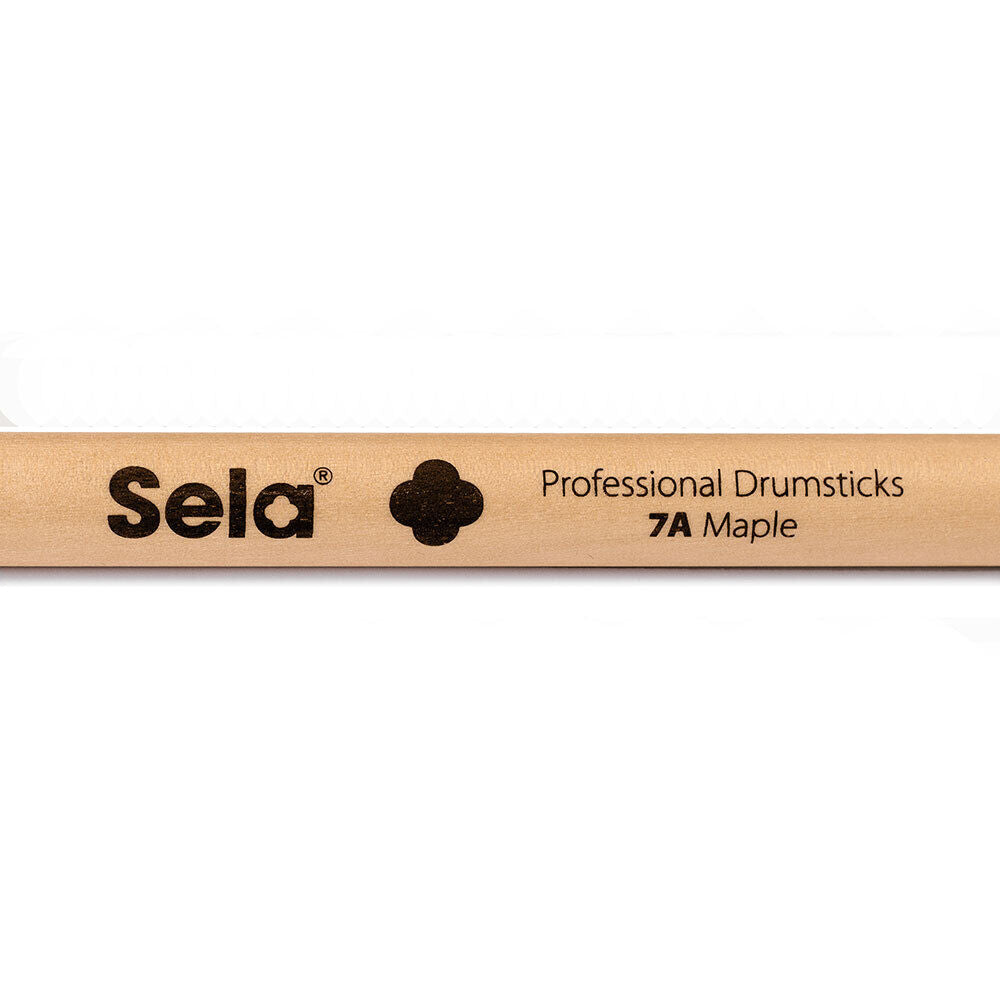 Sela Professional 7A Maple Drumsticks - 6 Pair, Wood Tip, Acorn Head, 14.2mm Diameter, 395mm Length, Natural Finish — view 3