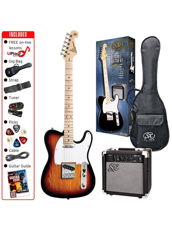 SX SE2SK Electric Guitar Kit with 10w Amp, Accessories, and Online Lessons — view 3