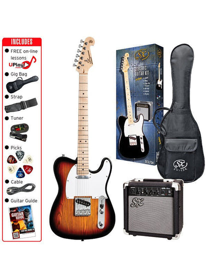 SX SE2SK Electric Guitar Kit with 10w Amp, Accessories, and Online Lessons — view 3