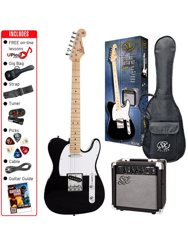 SX SE2SK Electric Guitar Kit with 10w Amp, Accessories, and Online Lessons — view 2