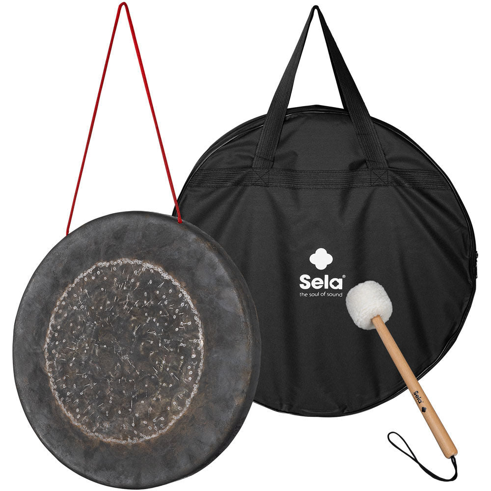 Sela 20" Dark Moon Handmade Chau Gong with Beech Mallet and Carrying Bag