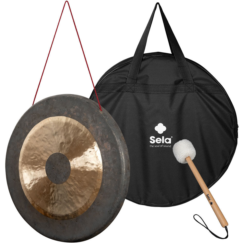 Sela 20" Standard Traditional Handmade Chau Gong with Mallet and Carrying Case