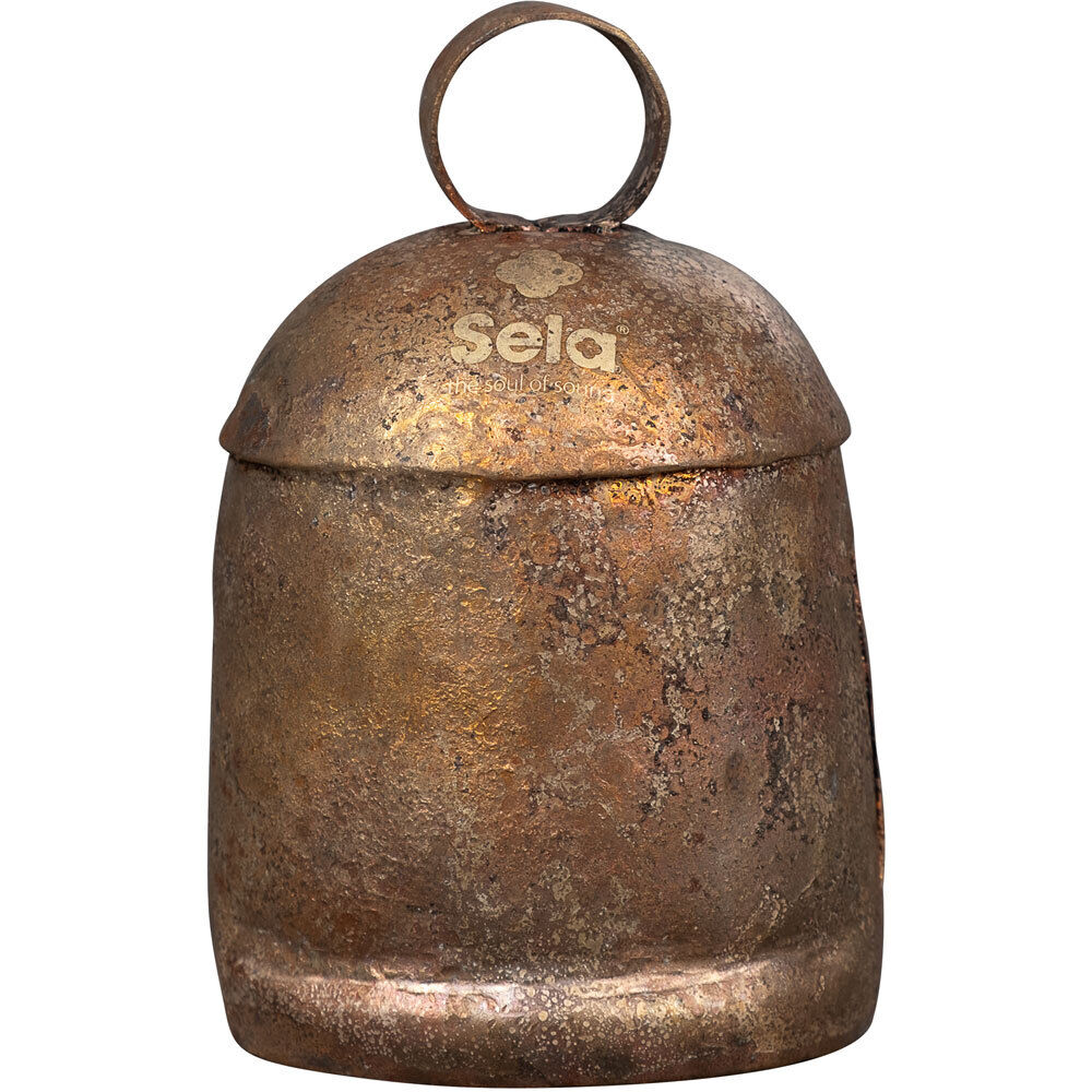 Sela Harmony Noah's Bell Size 8 (4.75") F#5 with Rubber Mallet, Handmade Brass Coated Iron, Soothing Sound for Meditation and Yoga — view 2