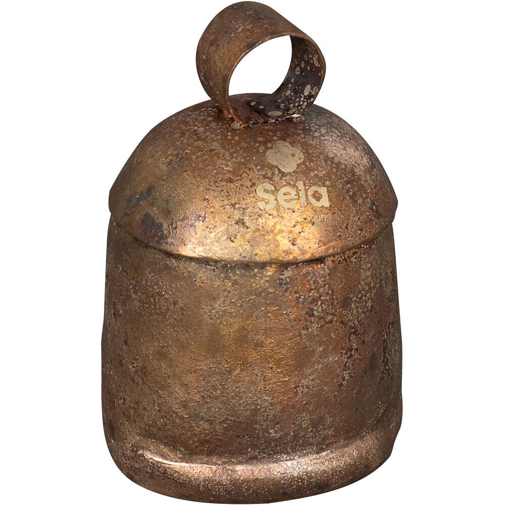 Sela Harmony Noah's Bell Size 8 (4.75") F#5 with Rubber Mallet, Handmade Brass Coated Iron, Soothing Sound for Meditation and Yoga