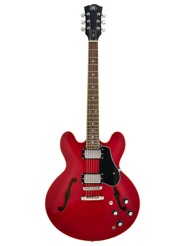 SX Semi-Hollow 335 Style Electric Guitar - Black — view 5