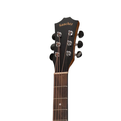 Sanchez SF-18-ACA Acoustic Small Body Guitar Natural Satin Acacia Laminated 6-String Right-Handed — view 6