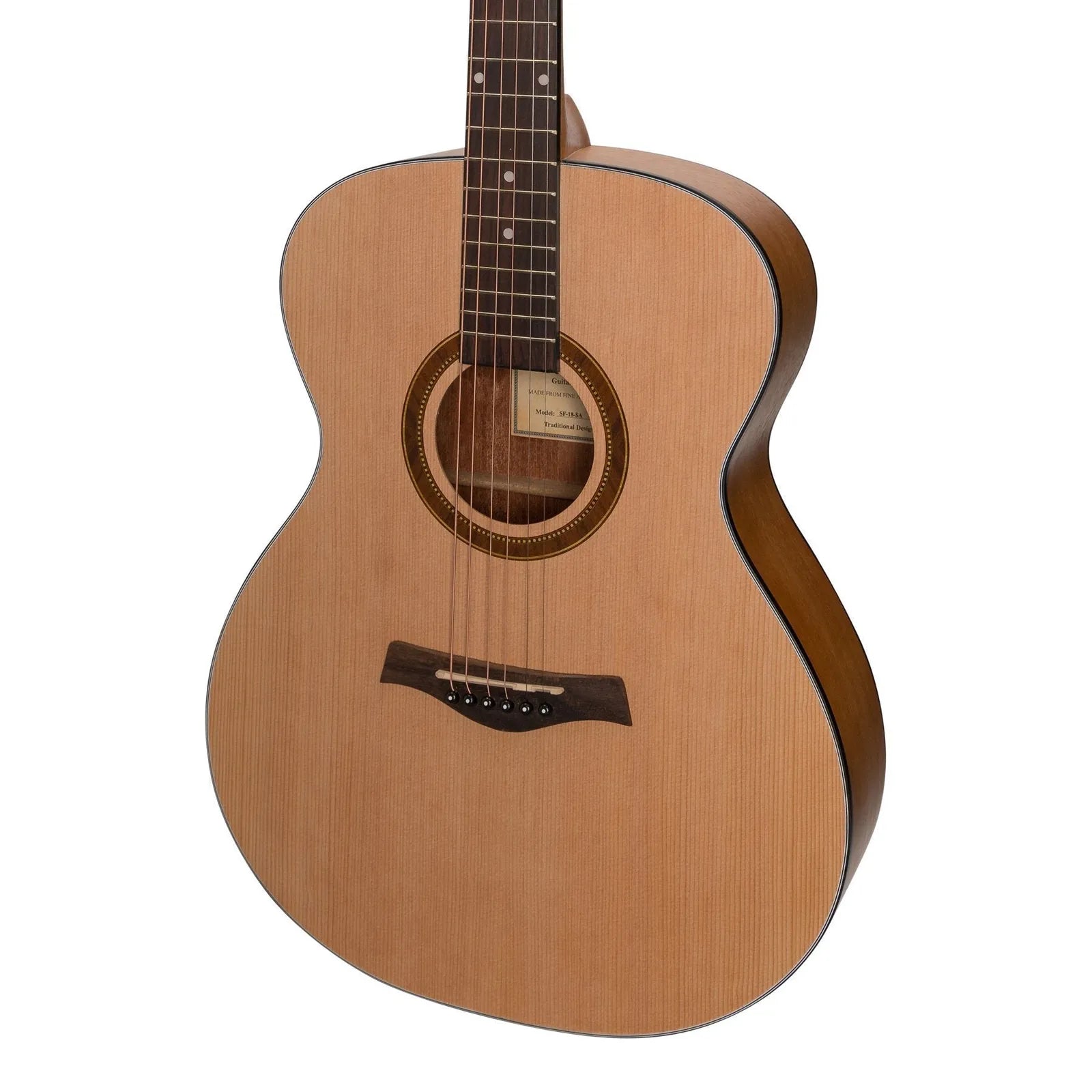 Sanchez SF-18-SA Acoustic Small Body Guitar Natural Satin Spruce/Acacia 6 String Right Handed — view 4