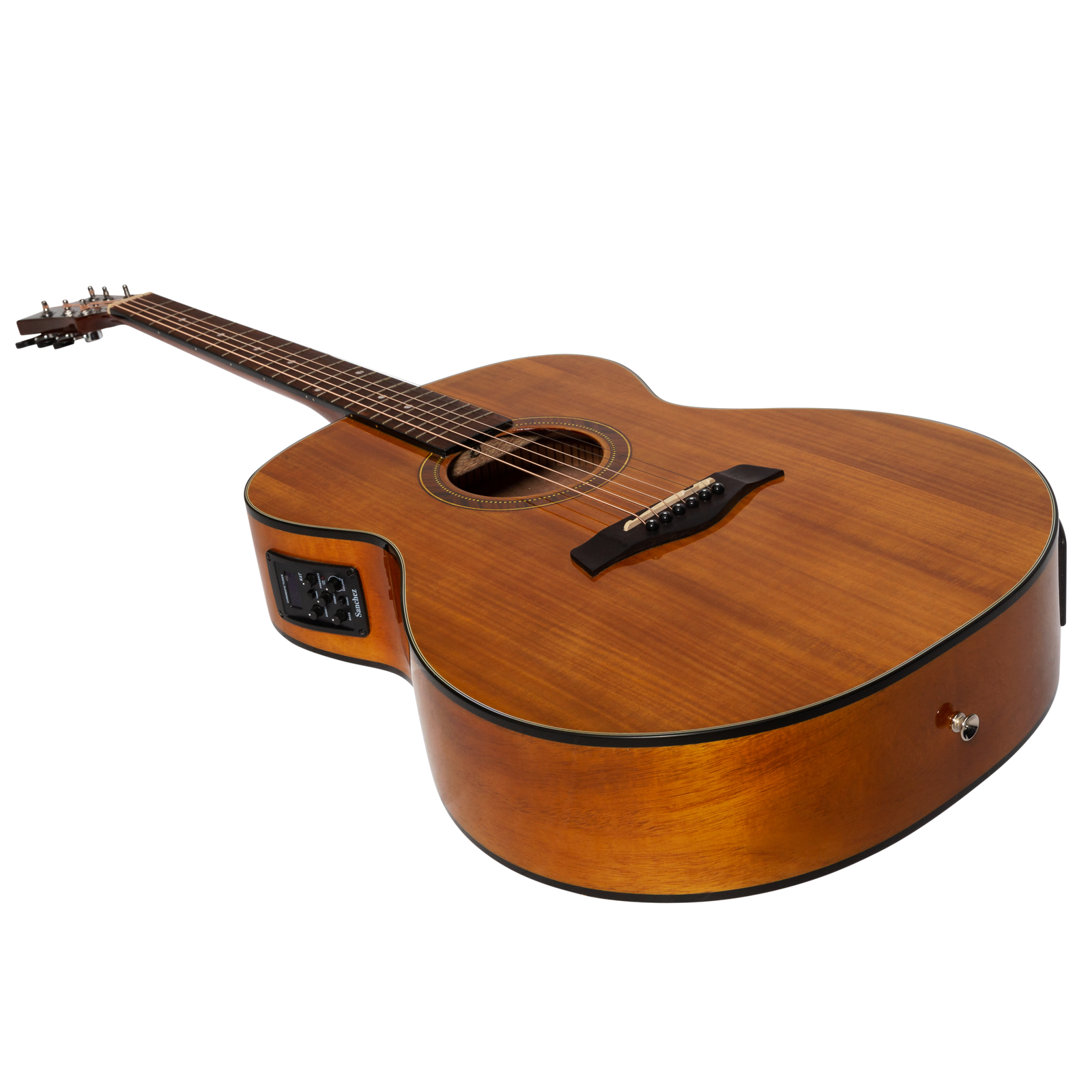 Sanchez SF-18ETG-ACA Acoustic Electric Small Body Guitar Acacia Gloss Finish — view 3