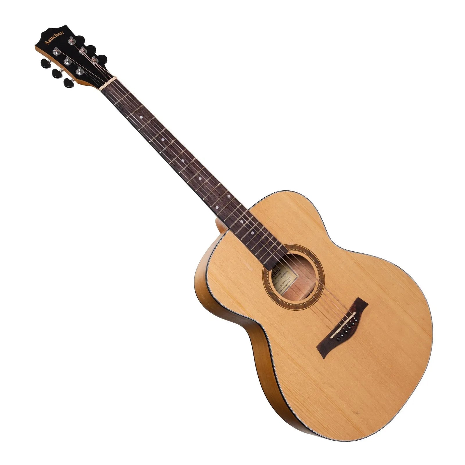 Sanchez SF-18L-SA Left Handed Acoustic Small Body Guitar Natural Satin Spruce/Acacia — view 3