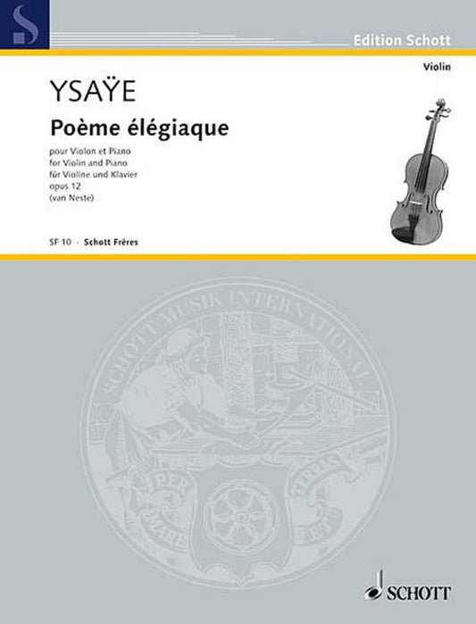 Poeme Elegiaque Op 12 Violin Piano