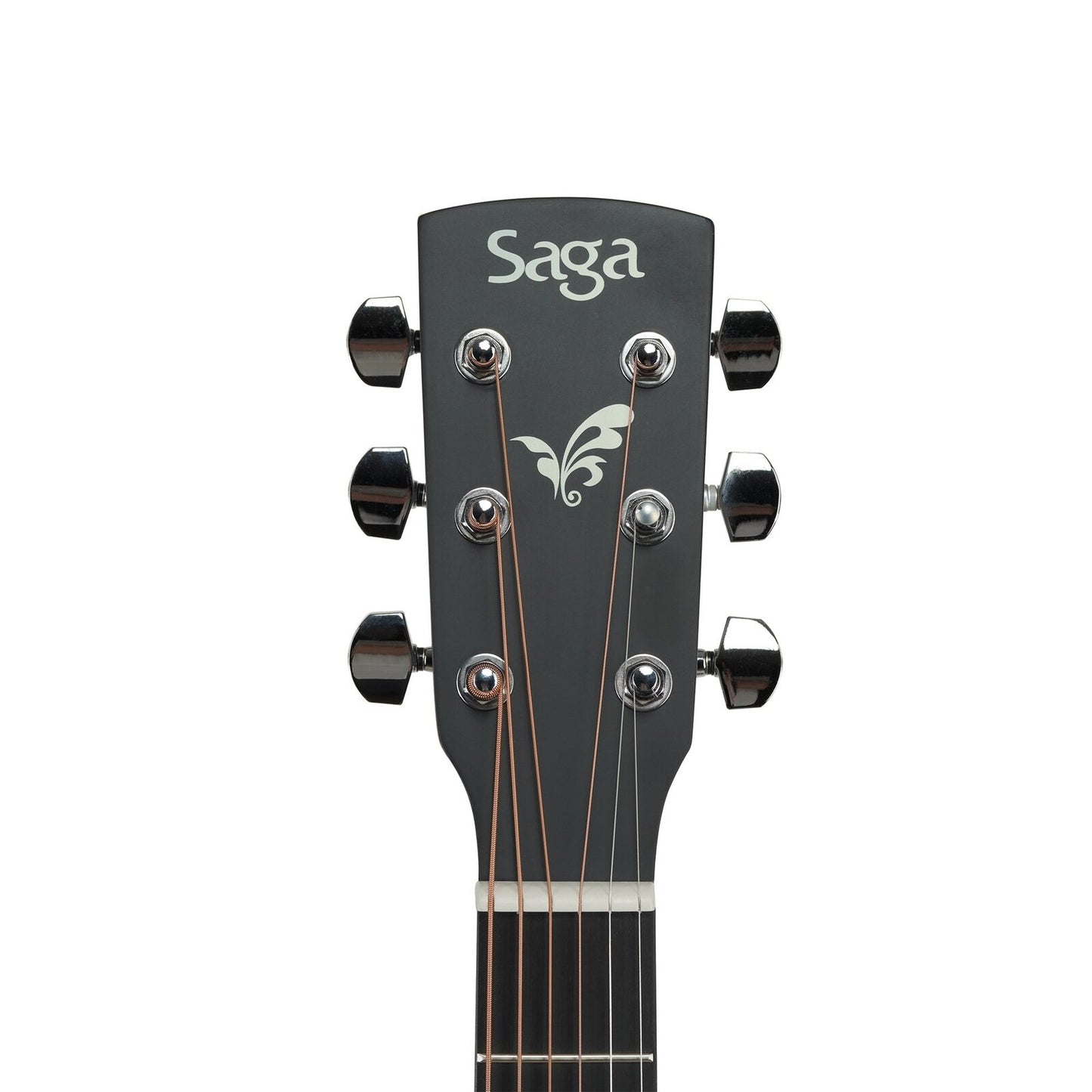 Saga SF600CE-NA Spruce Top Dreadnought Acoustic-Electric Cutaway Guitar with E-4T Pickup and Gig Bag (Natural) — view 3