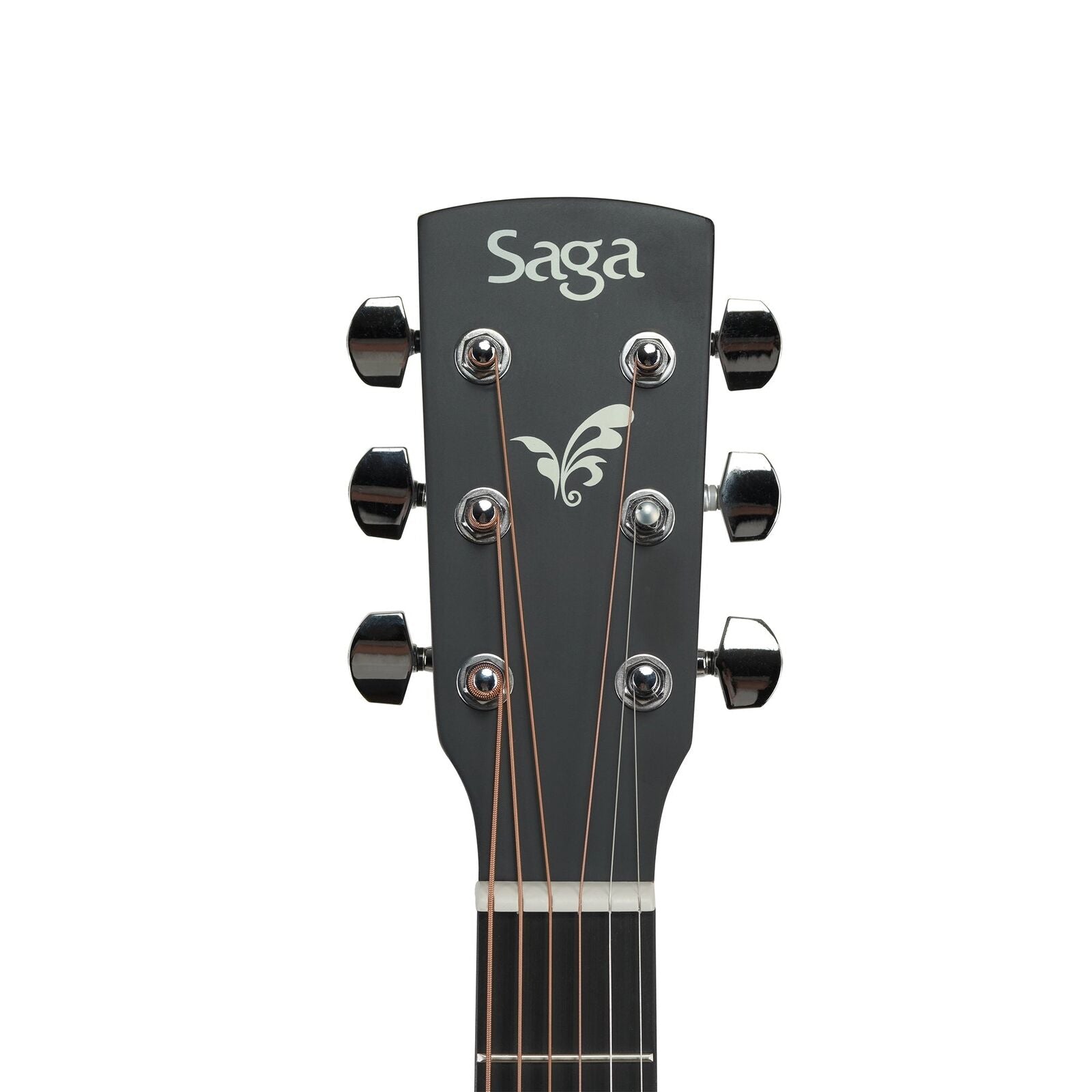 Saga SF600CE-NA Spruce Top Dreadnought Acoustic-Electric Cutaway Guitar with E-4T Pickup and Gig Bag (Natural) — view 3