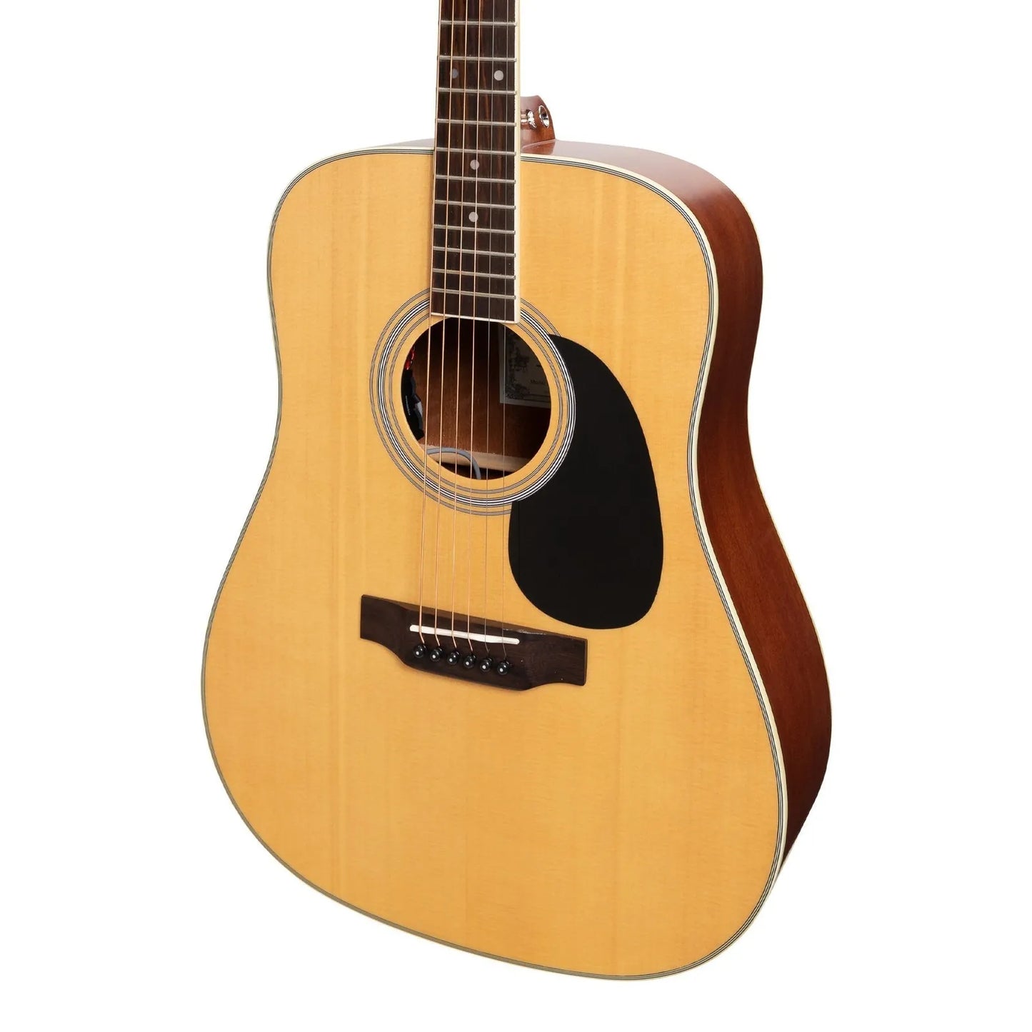 Saga SF700 Solid Spruce Top Acoustic-Electric Dreadnought Guitar Natural Satin — view 4
