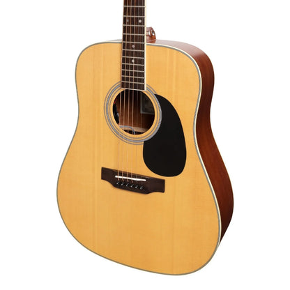 Saga SF700 Solid Spruce Top Acoustic-Electric Dreadnought Guitar Natural Satin — view 4