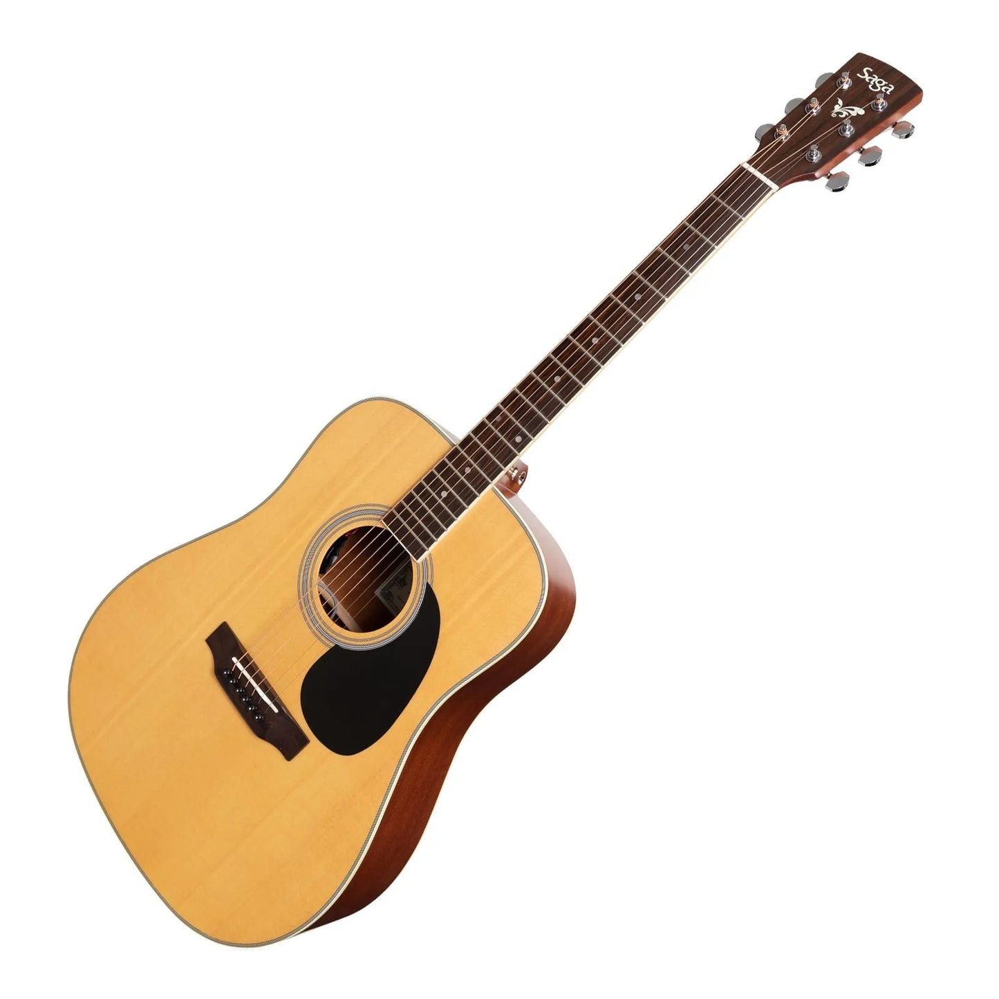 Saga SF700 Solid Spruce Top Acoustic-Electric Dreadnought Guitar Natural Satin — view 3