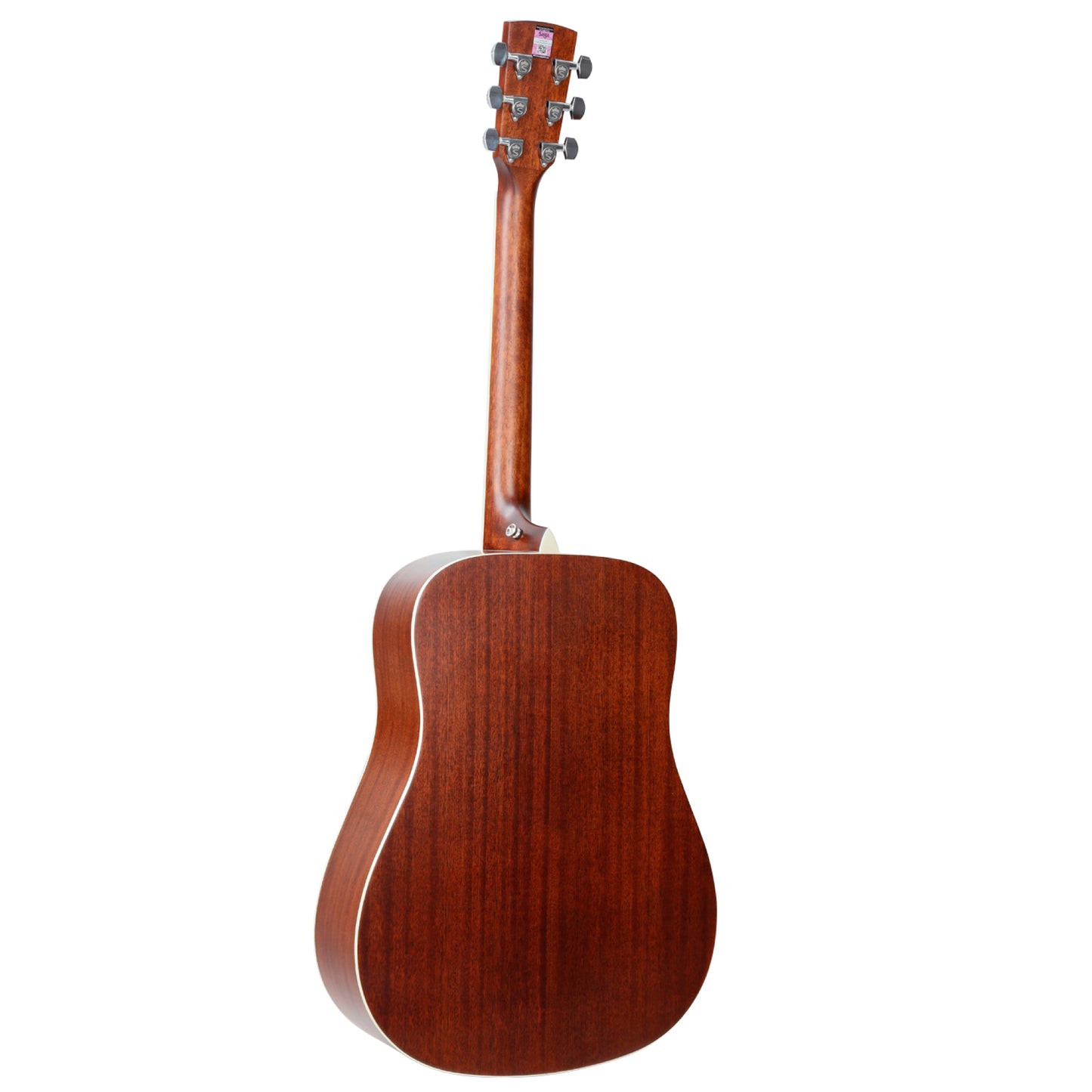 Saga SF700 Pro Series Solid Top Dreadnought Acoustic Guitar with Gloss Body and Matte Neck, Natural Finish, Gig Bag Included — view 2