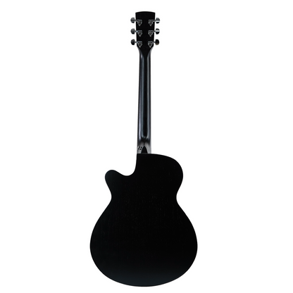 Saga 700 Series Engelmann Spruce Folk Acoustic-Electric Cutaway Guitar Black SA700CE-BK — view 2