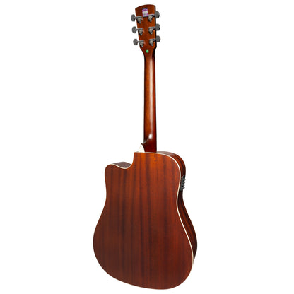 Saga SF700CRE Engelmann Spruce Dreadnought Acoustic-Electric Cutaway Guitar with Gig Bag — view 2