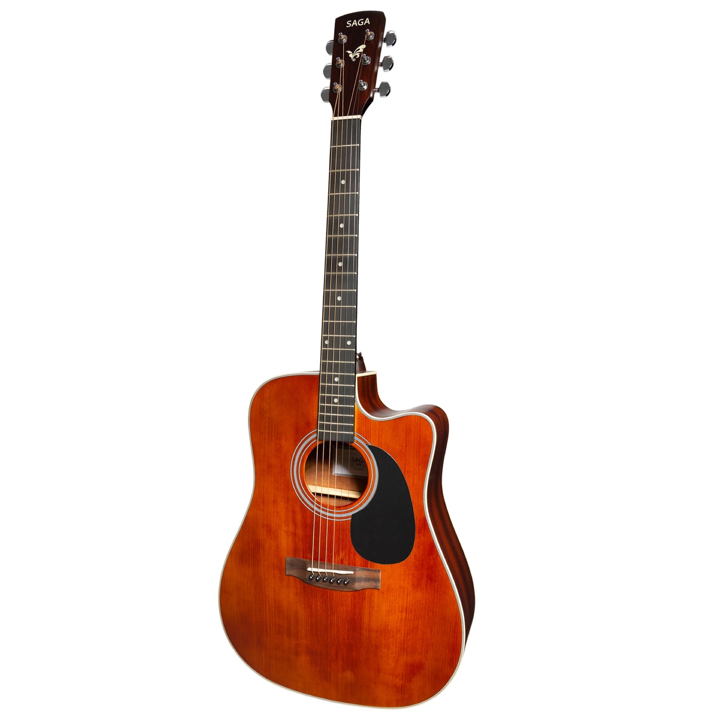 Saga SF700CRE Engelmann Spruce Dreadnought Acoustic-Electric Cutaway Guitar with Gig Bag
