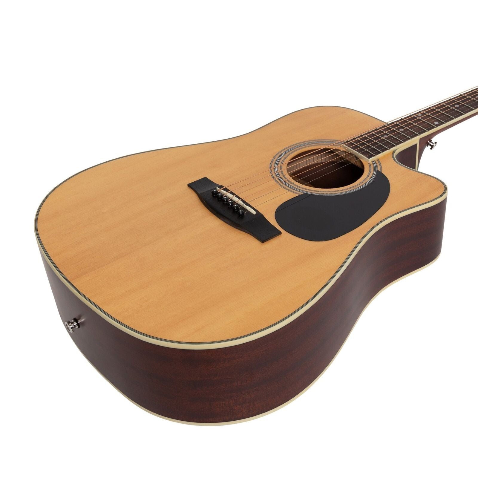 Saga SF700C Solid Spruce Top Acoustic-Electric Dreadnought Cutaway Guitar Natural Satin — view 6
