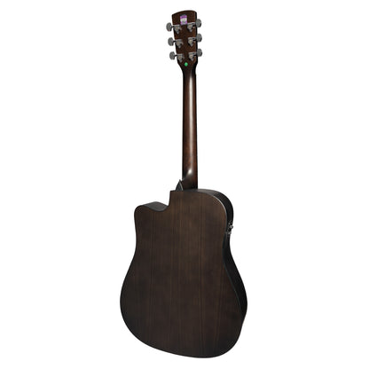 Saga SF800CRE Solid Top Folk Cutaway Acoustic-Electric Guitar with Fishman Pickup, Matte Finish, Includes Soft Case — view 2