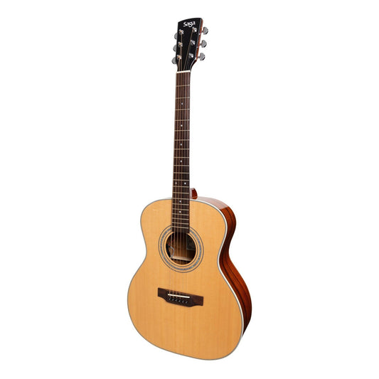 Saga '850 Series' Solid Spruce Top Acoustic-Electric Small-Body Guitar (Natural Gloss)