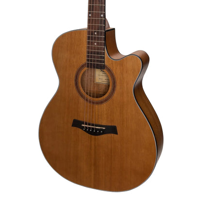 Sanchez SFC-18-ACA Acoustic-Electric Small Body Cutaway Guitar, Natural Satin, 6 Strings, Laminate Acacia, Right-Handed — view 4