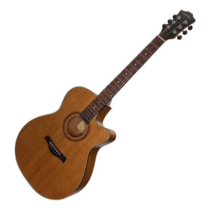 Sanchez SFC-18-ACA Acoustic-Electric Small Body Cutaway Guitar, Natural Satin, 6 Strings, Laminate Acacia, Right-Handed — view 3