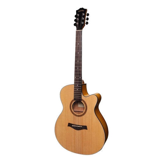 Sanchez SFC-18-SK Acoustic-Electric Small Body Cutaway Guitar Natural Satin Spruce/Koa 6-String