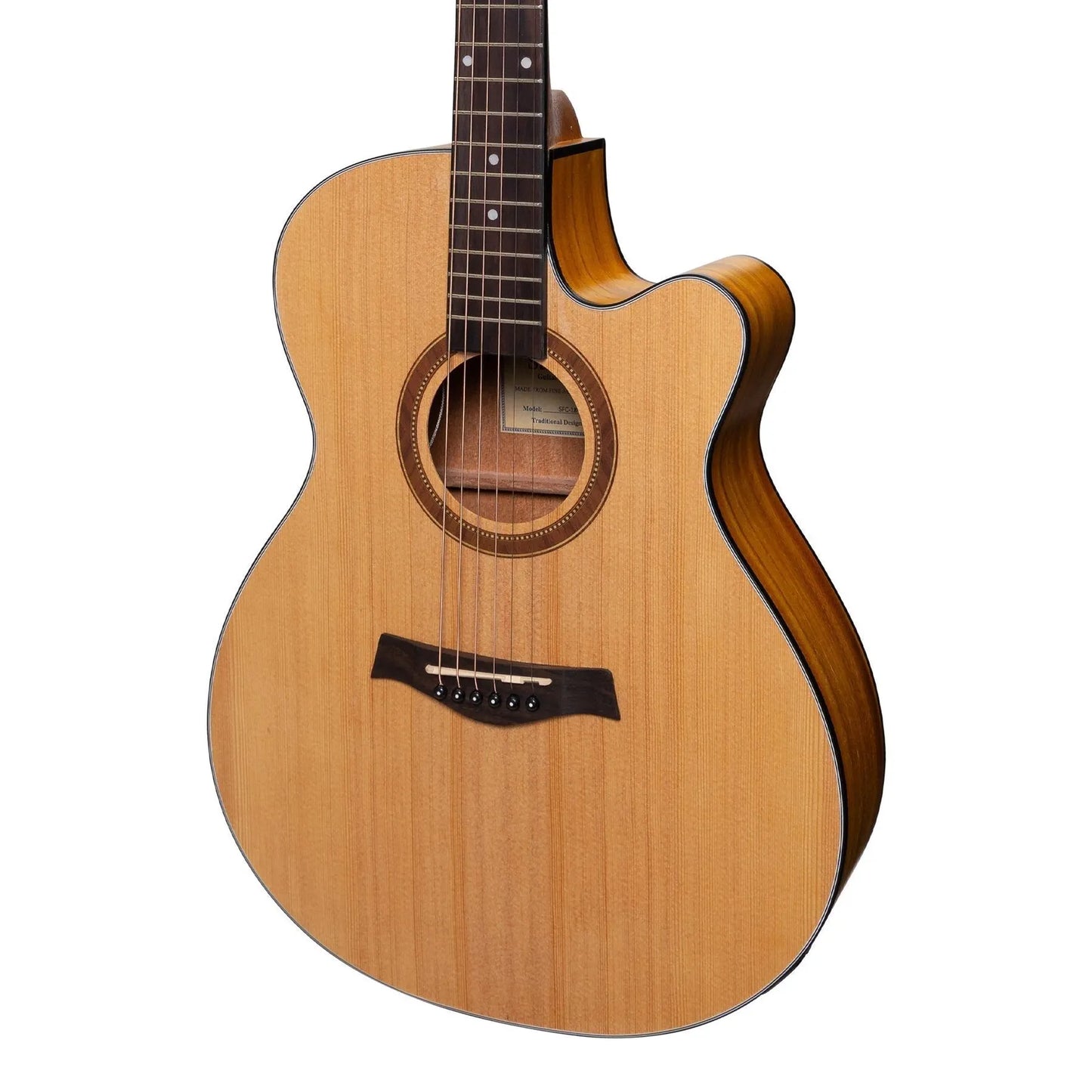 Sanchez SFC-18-SK Acoustic-Electric Small Body Cutaway Guitar Natural Satin Spruce/Koa 6-String — view 4