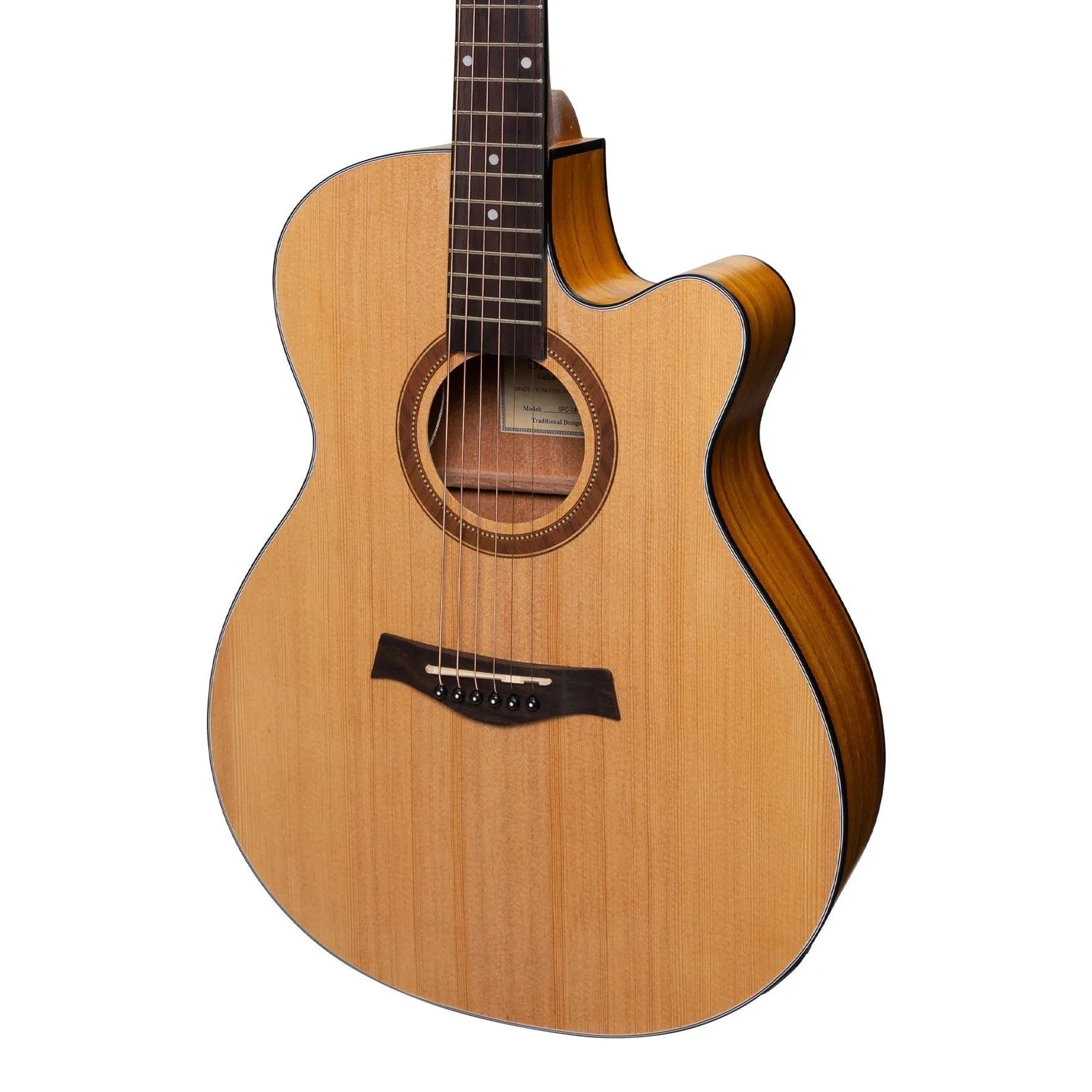 Sanchez SFC-18-SK Acoustic-Electric Small Body Cutaway Guitar Natural Satin Spruce/Koa 6-String — view 4